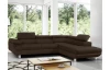 Rohová sedací souprava Lotos, tmavě hnědá tkanina, pravý roh