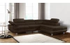 Rohová sedací souprava Lotos, tmavě hnědá tkanina, pravý roh