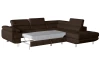 Rohová sedací souprava Lotos, tmavě hnědá tkanina, pravý roh