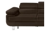 Rohová sedací souprava Lotos, tmavě hnědá tkanina, pravý roh