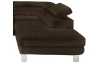 Rohová sedací souprava Lotos, tmavě hnědá tkanina, pravý roh