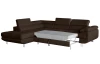 Rohová sedací souprava Lotos, tmavě hnědá tkanina, levý roh