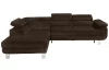 Rohová sedací souprava Lotos, tmavě hnědá tkanina, levý roh