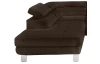 Rohová sedací souprava Lotos, tmavě hnědá tkanina, levý roh