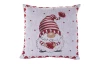 Vánoční povlak na polštář Skřítek 40x40 cm, bílá/červená