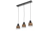 Závěsné stropní osvětlení Esra, stínidlo s ratanem, 3 svítidla