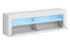 TV stolek s osvětlením Mex 140 cm, bílý lesk