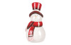 Vánoční dekorace Sněhulák 14 cm, bílý s červeným oblečením