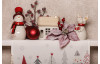 Vánoční dekorace Sněhulák 14 cm, bílý s červeným oblečením