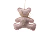 Vánoční ozdoba Medvídek, růžová látka