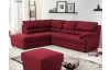 Rohová sedací souprava Nebolo, červená látka, levý roh