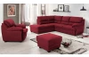 Rohová sedací souprava Nebolo, červená látka, levý roh
