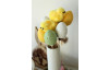 Velikonoční dekorace Zápich vajíčka s pírkem (6 ks), žlutá/bílá/zelená