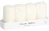 Válcové svíčky (4 ks) bílá, 10 cm