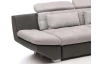 Rohová sedací souprava Eternity, šedá ekokůže/šedá látka, pravý roh, s rozkladem