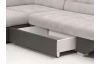 Rohová sedací souprava Eternity, šedá ekokůže/šedá látka, pravý roh, s rozkladem