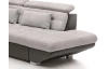 Rohová sedací souprava Eternity, šedá ekokůže/šedá látka, pravý roh, s rozkladem