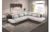 Rohová sedací souprava Eternity, šedá ekokůže/šedá látka, pravý roh, s rozkladem