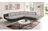 Rohová sedací souprava Eternity, šedá ekokůže/šedá látka, pravý roh, s rozkladem