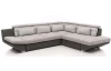 Rohová sedací souprava Eternity, šedá ekokůže/šedá látka, pravý roh, s rozkladem