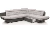 Rohová sedací souprava Eternity, šedá ekokůže/šedá látka, pravý roh, s rozkladem