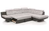 Rohová sedací souprava Eternity, šedá ekokůže/šedá látka, pravý roh, s rozkladem