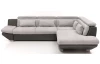 Rohová sedací souprava Eternity, šedá ekokůže/šedá látka, pravý roh, s rozkladem