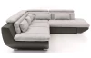 Rohová sedací souprava Eternity, šedá ekokůže/šedá látka, pravý roh, s rozkladem