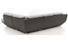 Rohová sedací souprava Eternity, šedá ekokůže/šedá látka, pravý roh, s rozkladem