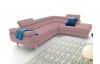Rohová sedací souprava Lotos, růžová tkanina, pravý roh
