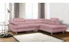 Rohová sedací souprava Lotos, růžová tkanina, pravý roh