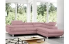 Rohová sedací souprava Lotos, růžová tkanina, pravý roh