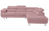 Rohová sedací souprava Lotos, růžová tkanina, pravý roh