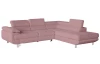 Rohová sedací souprava Lotos, růžová tkanina, pravý roh