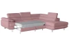 Rohová sedací souprava Lotos, růžová tkanina, pravý roh