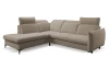 Rohová sedačka Glow, taupe látka, levý roh