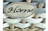 Proutěný košík Home, šedý/bílý, šířka, 25 cm