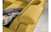 Rohová sedací souprava Aldon, žlutá tkanina, levý roh