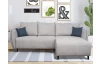 Rohová sedací souprava Firenze, světle šedá/modrá látka