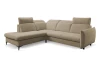 Rohová sedačka Glow, světle hnědá látka, levý roh