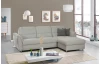 Rohová sedací souprava Deva, šedo-bílá tkanina, pravý roh, bez funkce