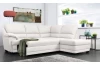 Rohová sedací souprava Nebolo, bílá kůže, pravý roh