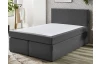 Postel boxspring Aston 140x200 cm, antracitově šedá látka