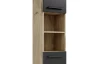 Vysoká koupelnová skříňka Vista 34 cm, dub viking/černá
