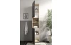 Vysoká koupelnová skříňka Vista 34 cm, dub viking/černá