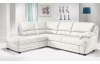 Rohová sedací souprava Nebolo, bílá kůže, levý roh