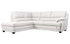 Rohová sedací souprava Nebolo, bílá kůže, levý roh