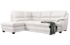 Rohová sedací souprava Nebolo, bílá kůže, levý roh