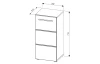 Koupelnová stojací skříňka Vista 34 cm, dub viking/černá
