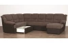 Sedací souprava Orion, tvar U, šedo-hnědá tkanina/ekokůže, s rozkladem